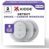 imageKidde Smoke ampamp Carbon Monoxide Detector 10Year Battery Powered LED Warning Light Indicators 2 Pack