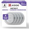 imageKidde Smoke ampamp Carbon Monoxide Detector AA Battery Powered LED Warning Light Indicators 4 Pack