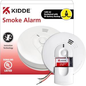 imageKidde 21026063 AC Hardwired Smoke Detector Alarm with 9V Back up and Front Load Battery Door White