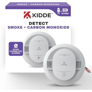 imageKidde Hardwired Smoke ampamp Carbon Monoxide Detector 10Year Battery Backup Interconnectable LED Warning Light IndicatorsDetector