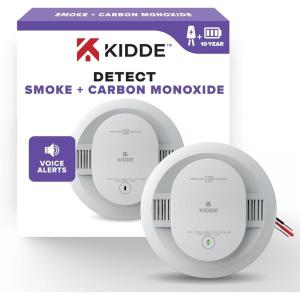 imageKidde Hardwired Smoke ampamp Carbon Monoxide Detector 10Year Battery Backup Voice Alerts Interconnectable LED Warning Light Indicators
