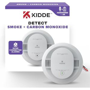 imageKidde Hardwired Smoke ampamp Carbon Monoxide Detector AA Battery Backup Smoke Alarm Interconnectable LED Warning Light Indicators Meets New UL Standard