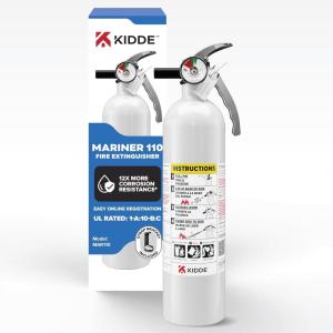 imageKidde Mariner 110 Marine Fire Extinguisher for Boats 1A10BC 39 Lbs Coast Guard Approved Strap Bracket Included White 2 PackMAR110