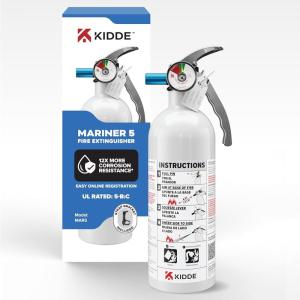 imageKidde Mariner 110 Marine Fire Extinguisher for Boats 1A10BC 39 Lbs Coast Guard Approved Strap Bracket Included White 2 PackMAR5