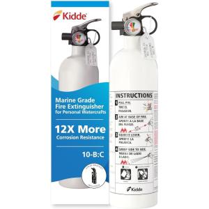 imageKidde Mariner 110 Marine Fire Extinguisher for Boats 1A10BC 39 Lbs Coast Guard Approved Strap Bracket Included White 2 PackPWC