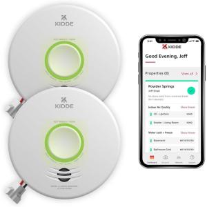 imageKidde Smart Smoke ampamp Carbon Monoxide Detector WiFi Alexa Compatible Device Hardwired wBattery Backup Voice ampamp App Alerts 2 Pack