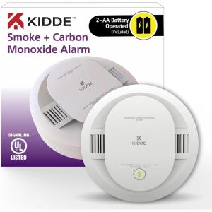 imageKidde Smoke ampamp Carbon Monoxide Detector AA Battery Powered LED Warning Light Indicators 1 Pack